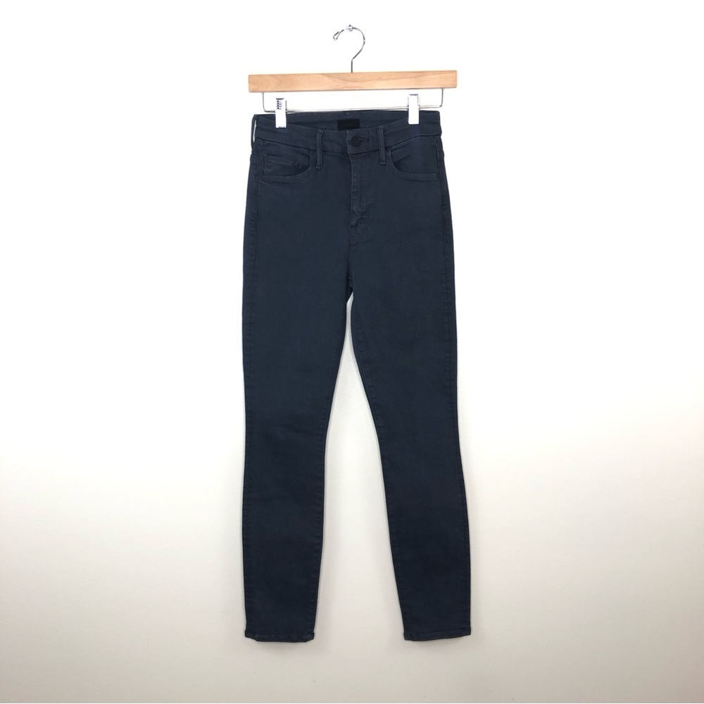 MOTHER high waisted looker ankle charcoal size 24 skinny jeans